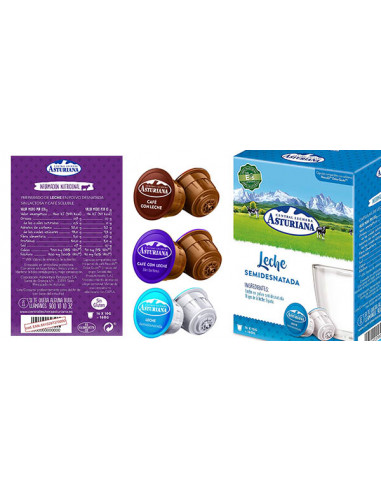 Cápsulas de café con leche Asturiana